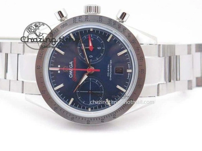 0518 Speedmaster ’57 SS Chrono AXF Best Edition Blue Dial on SS Bracelet A7750 (Free Leather Strap) StreetReady 8281